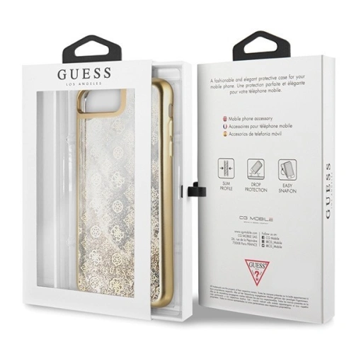 Etui Guess GUHCI8LPEOLGGO Apple iPhone 7/8 Plus złoty/gold hard case 4G Peony Liquid Glitter