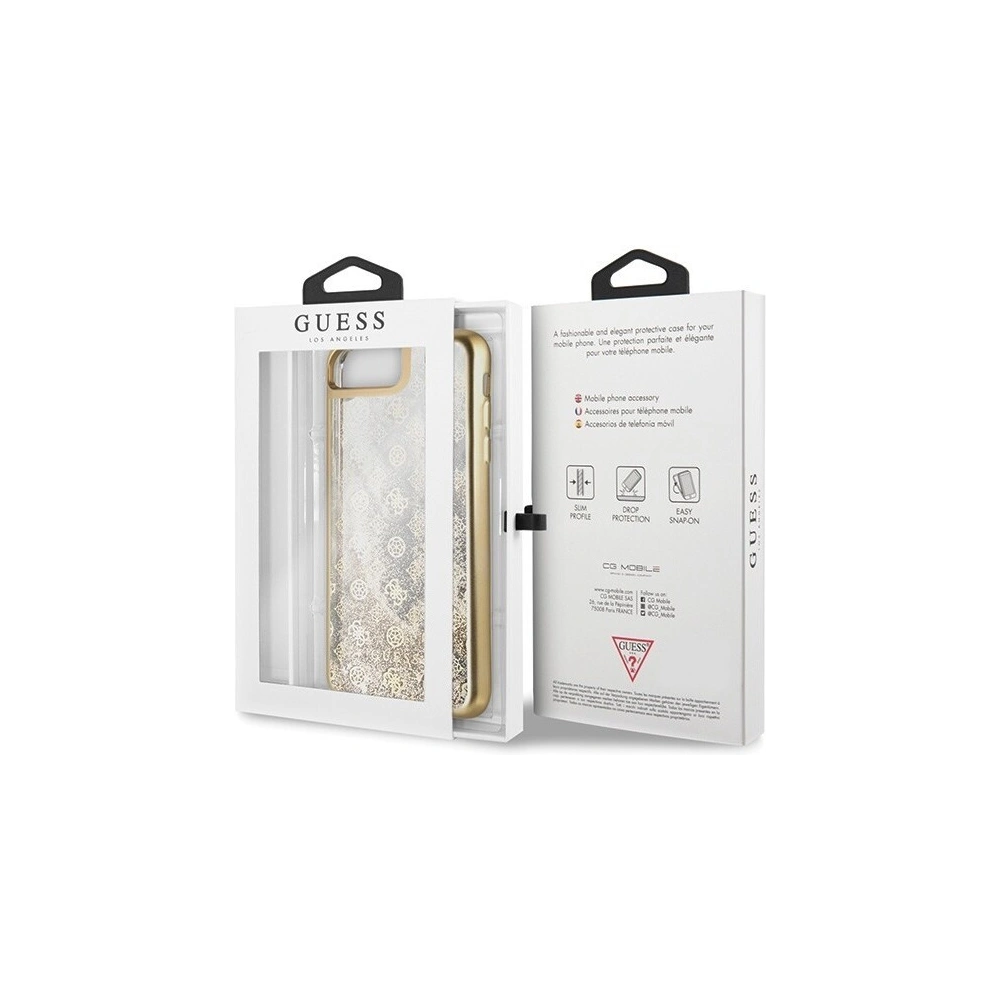 Hurtownia GSM - Etui Guess GUHCI8LPEOLGGO Apple iPhone 7/8 Plus złoty/gold hard case 4G Peony Liquid Glitter - GUE130GLD - {ean13} - Hurt