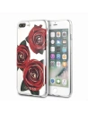 Guess Apple Case GUHCI8LROSTR iPhone 7/8 Plus transparentes Hartschalenetui Flower Desire rote Rose