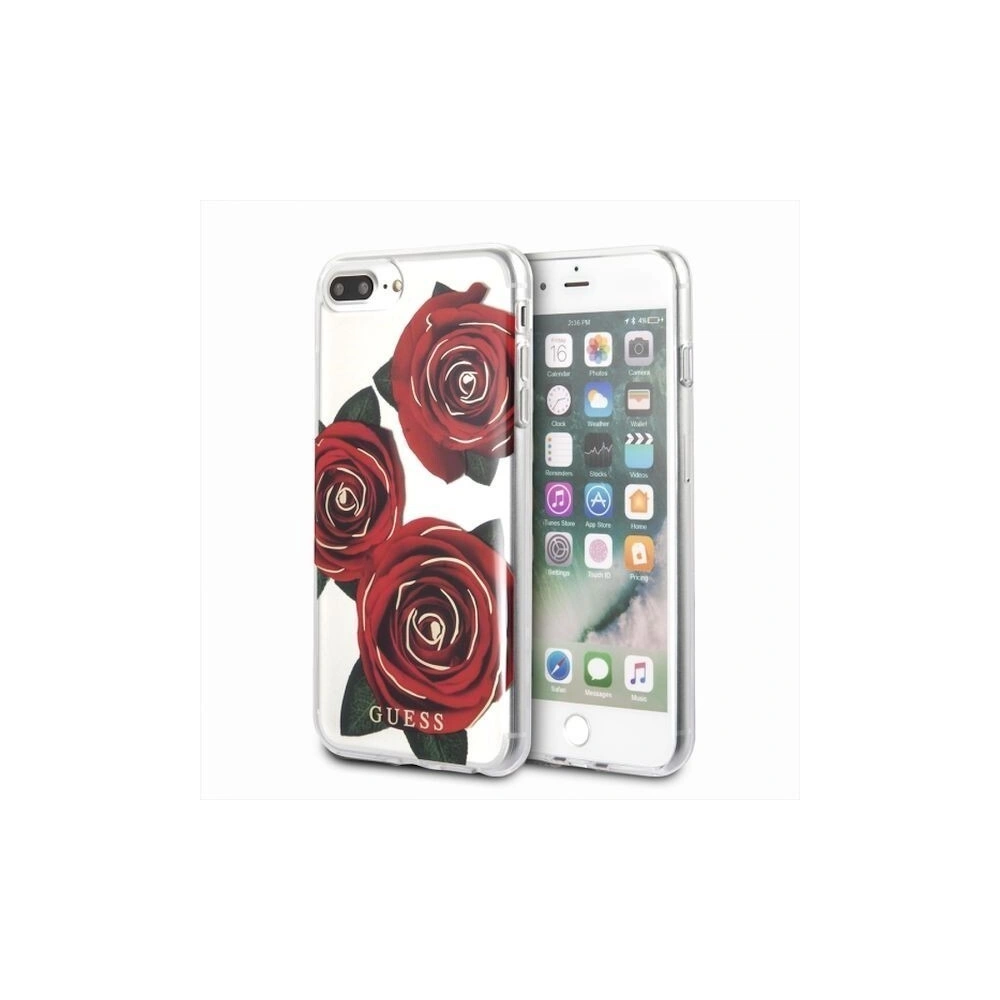 Hurtownia GSM - Etui Guess GUHCI8LROSTR Apple iPhone 7/8 Plus transparent hard case Flower Desire red rose - GUE131RED - {ean13} - Hurt