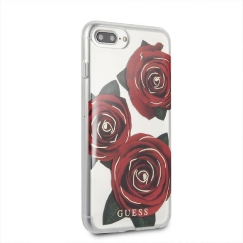 Etui Guess GUHCI8LROSTR Apple iPhone 7/8 Plus transparent hard case Flower Desire red rose