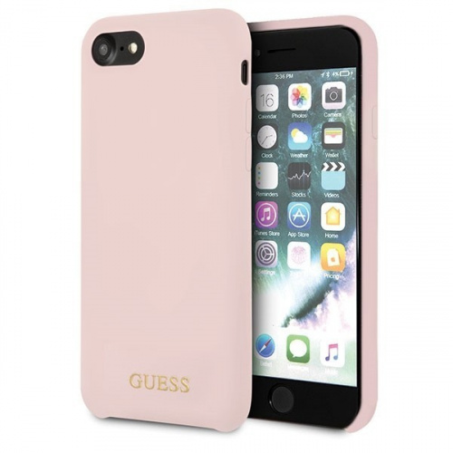 Guess Distributor - 3700740434307 - GUE133PNK - Guess GUHCI8LSGLLP Apple iPhone SE 2022/SE 2020/8/7 light pink hard case Silicone - B2B homescreen