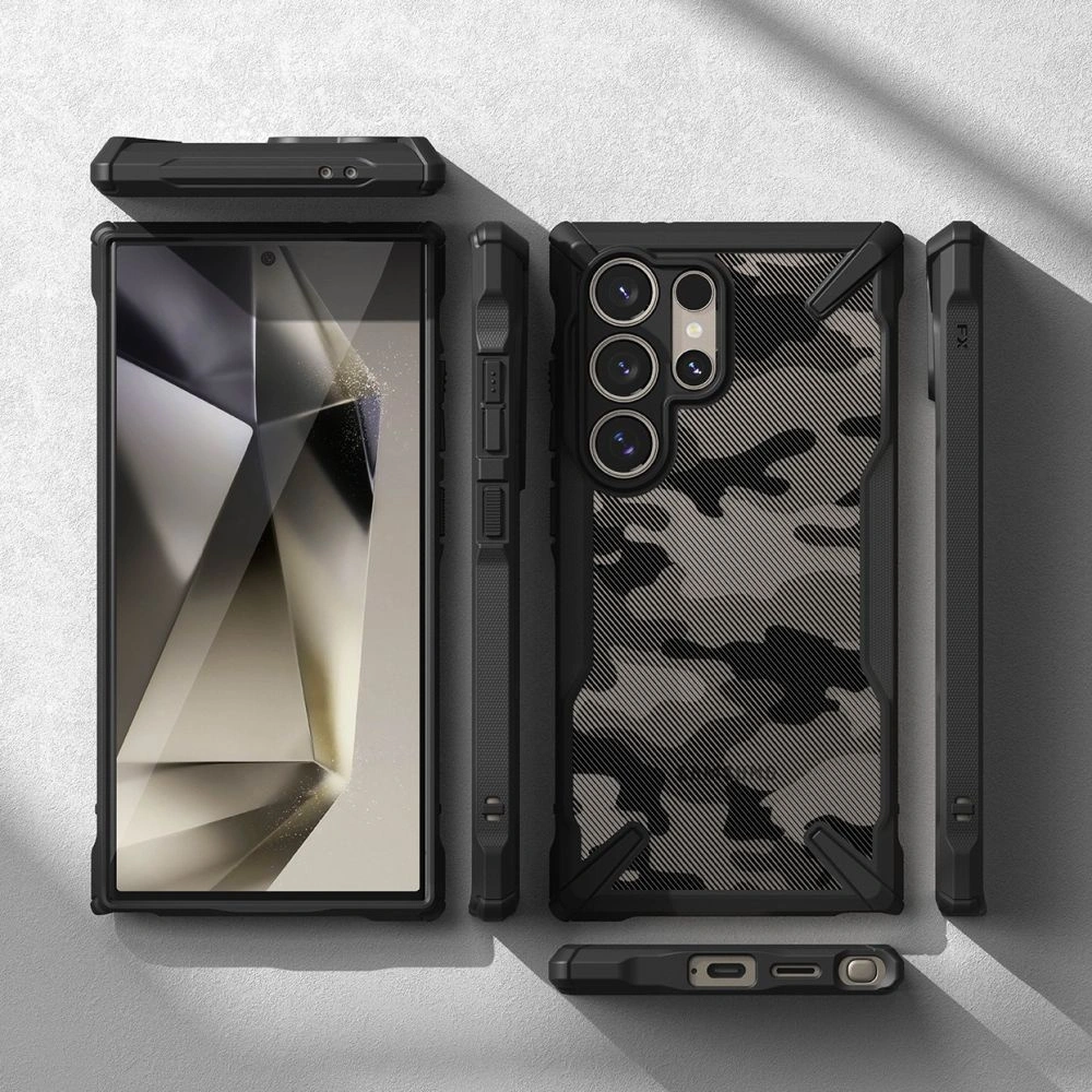 Hurtownia GSM - Etui Ringke Fusion-X Samsung Galaxy S24 Ultra Camo Fekete - RGK1912 - {ean13} - Hurt