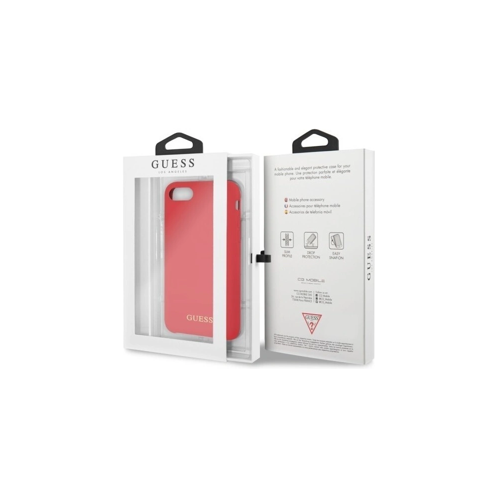 Hurtownia GSM - Etui Guess GUHCI8LSGLRE Apple iPhone SE 2022/SE 2020/8/7 red /czerwony hard case Silicone - GUE135RED - {ean13} - Hurt