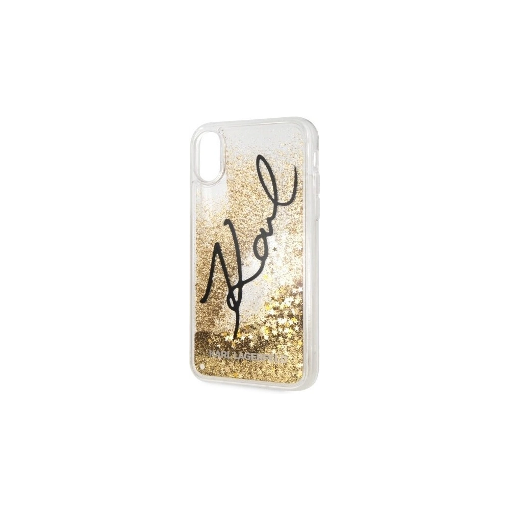 Hurtownia GSM - Karl Lagerfeld KLHCI61TRKSIGGO iPhone Xr złoty/gold hard case Signature Liquid Glitter Stars - KLD031GLD - {ean13} - Hurt