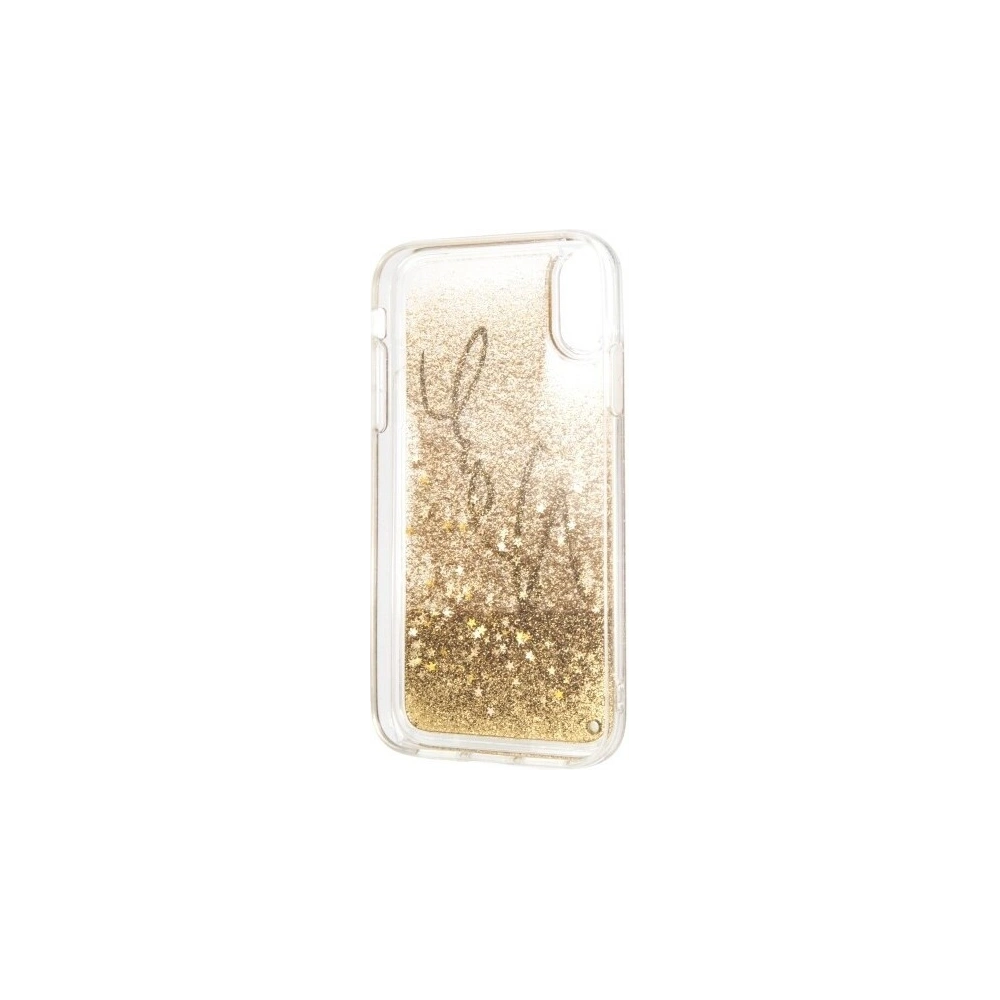 Hurtownia GSM - Karl Lagerfeld KLHCI61TRKSIGGO iPhone Xr złoty/gold hard case Signature Liquid Glitter Stars - KLD031GLD - {ean13} - Hurt
