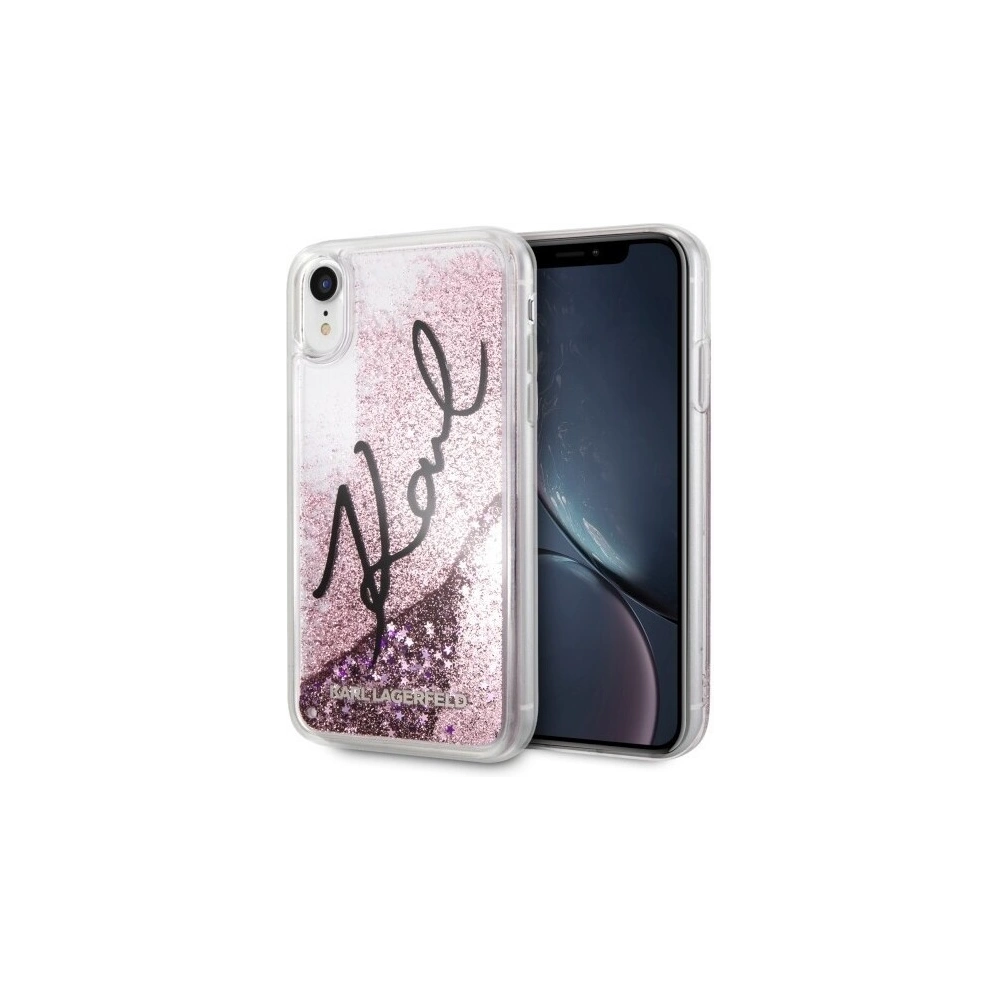 Hurtownia GSM - Karl Lagerfeld KLHCI61TRKSIGPI iPhone Xr różowy/pink hard case Signature Liquid Glitter Stars - KLD032PNK - {ean13} - Hurt