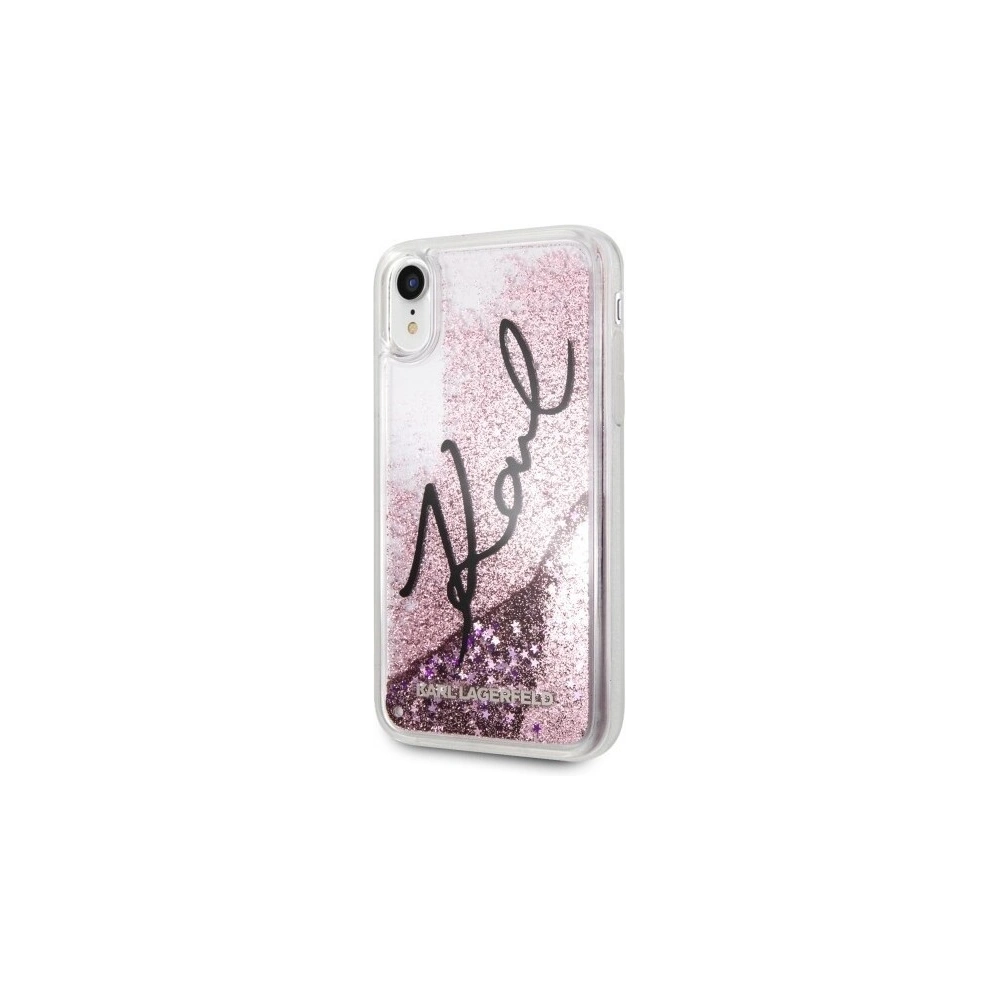 Hurtownia GSM - Karl Lagerfeld KLHCI61TRKSIGPI iPhone Xr różowy/pink hard case Signature Liquid Glitter Stars - KLD032PNK - {ean13} - Hurt