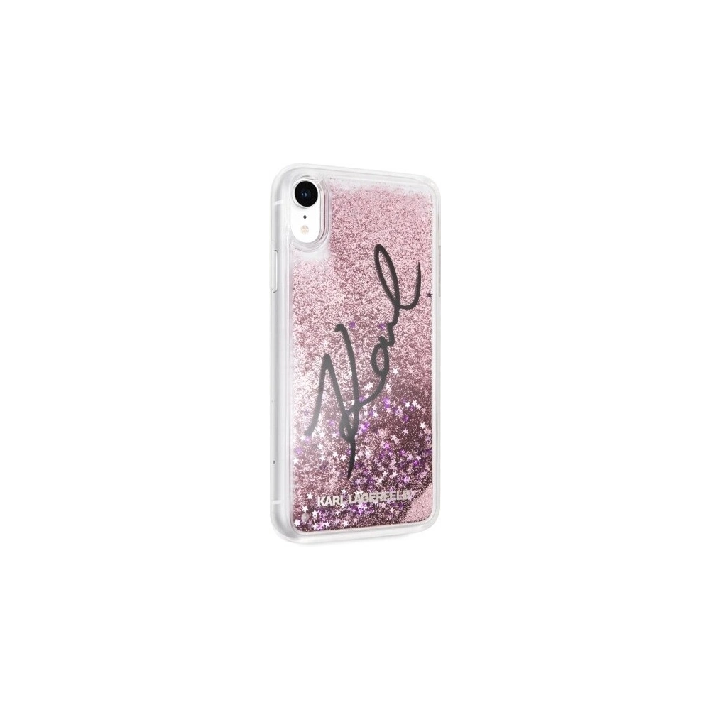Hurtownia GSM - Karl Lagerfeld KLHCI61TRKSIGPI iPhone Xr różowy/pink hard case Signature Liquid Glitter Stars - KLD032PNK - {ean13} - Hurt