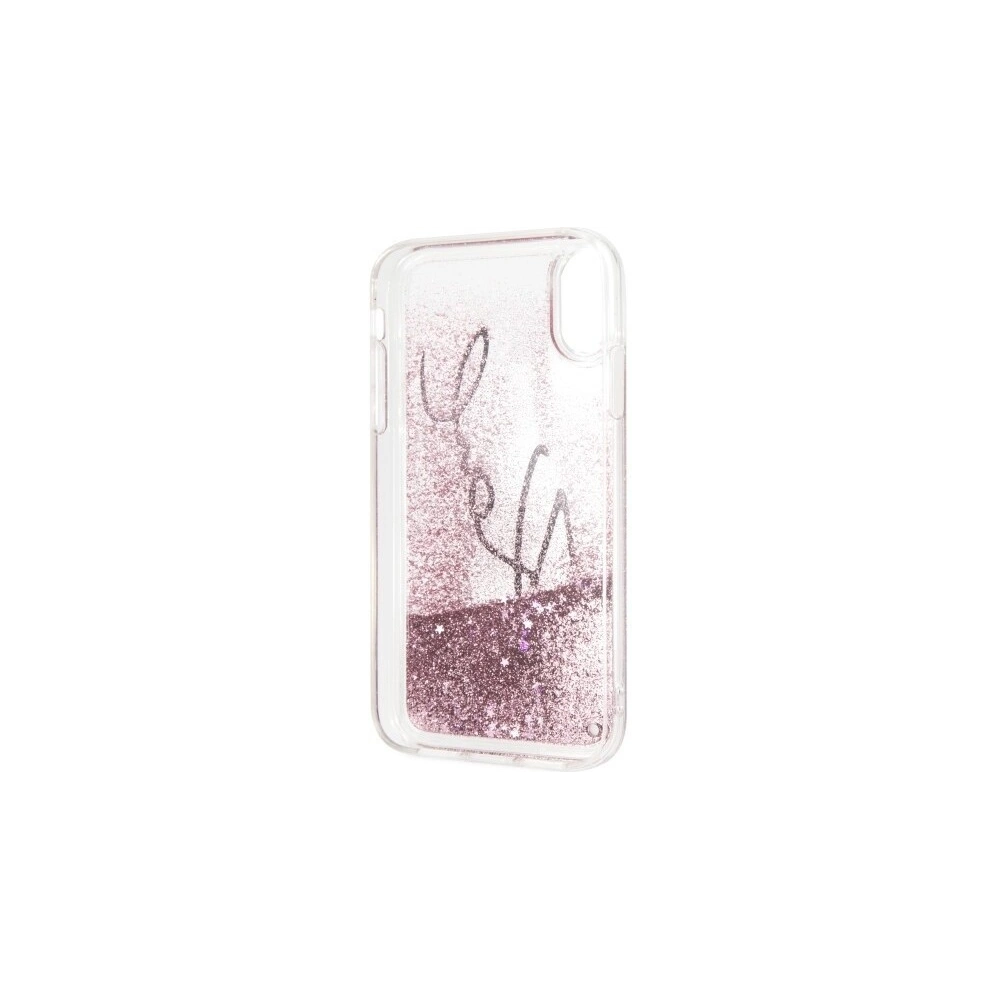 Hurtownia GSM - Karl Lagerfeld KLHCI61TRKSIGPI iPhone Xr różowy/pink hard case Signature Liquid Glitter Stars - KLD032PNK - {ean13} - Hurt