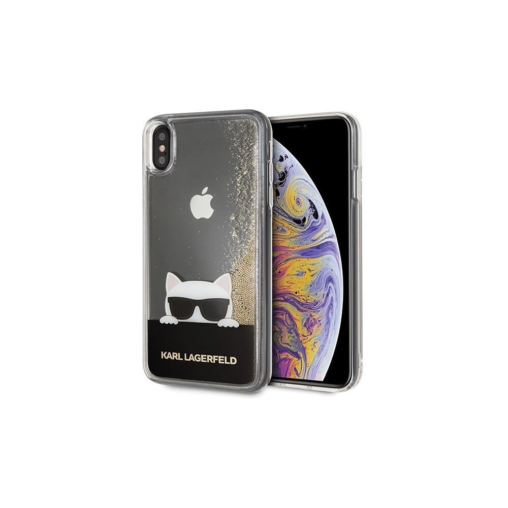 Hurtownia GSM - Karl Lagerfeld KLHCI65CHPEEGO iPhone Xs Max gold/hartschale mit flüssigem Glitzer - KLD038GLD - {ean13} - Hurt