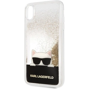 Hurtownia GSM - Karl Lagerfeld KLHCI65CHPEEGO iPhone Xs Max gold/hartschale mit flüssigem Glitzer - KLD038GLD - {ean13} - Hurt