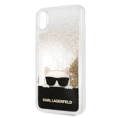 Karl Lagerfeld KLHCI65CHPEEGO iPhone Xs Max gold/złoty hard case Liquid Glitter