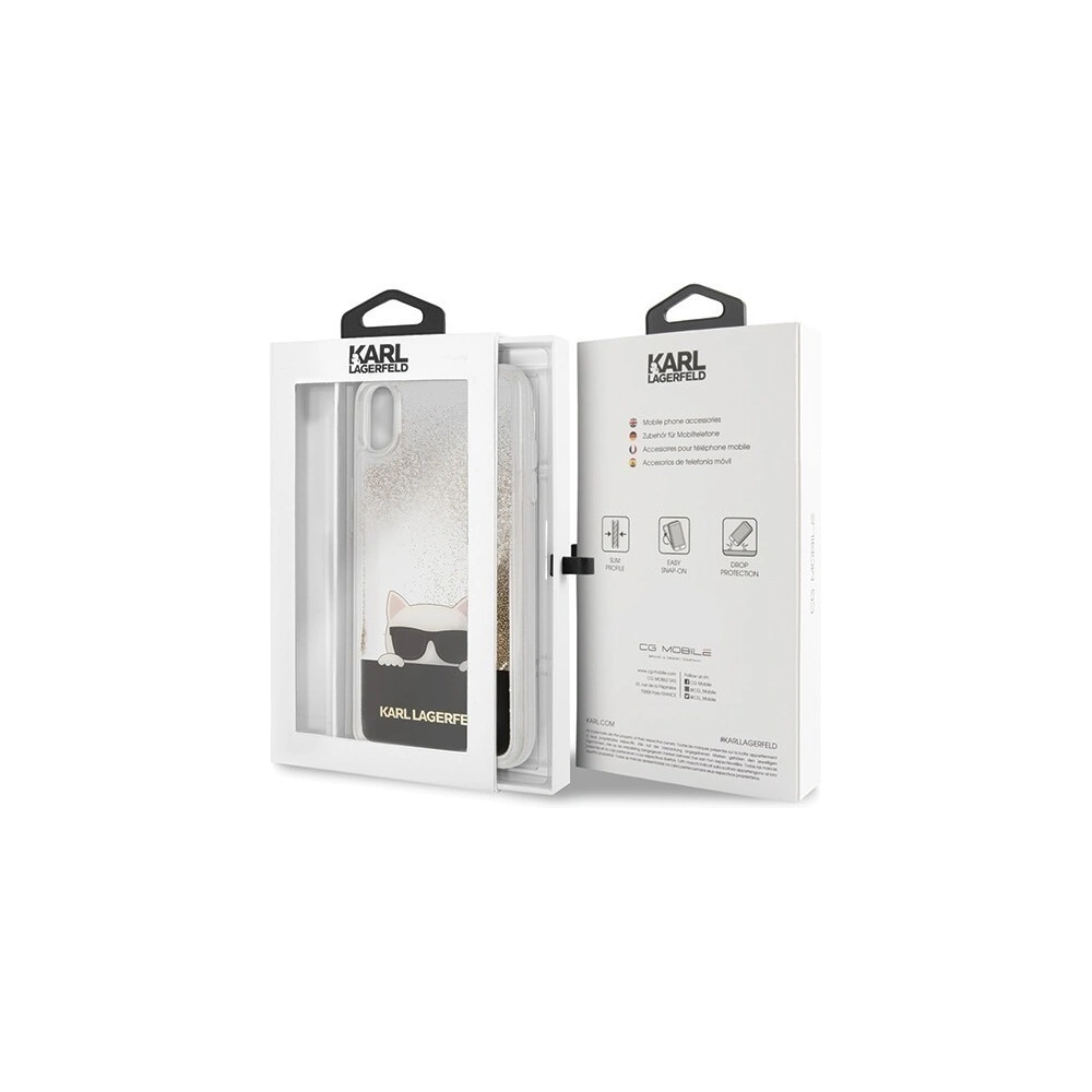 Hurtownia GSM - Karl Lagerfeld KLHCI65CHPEEGO iPhone Xs Max gold/złoty hard case Liquid Glitter - KLD038GLD - {ean13} - Hurt