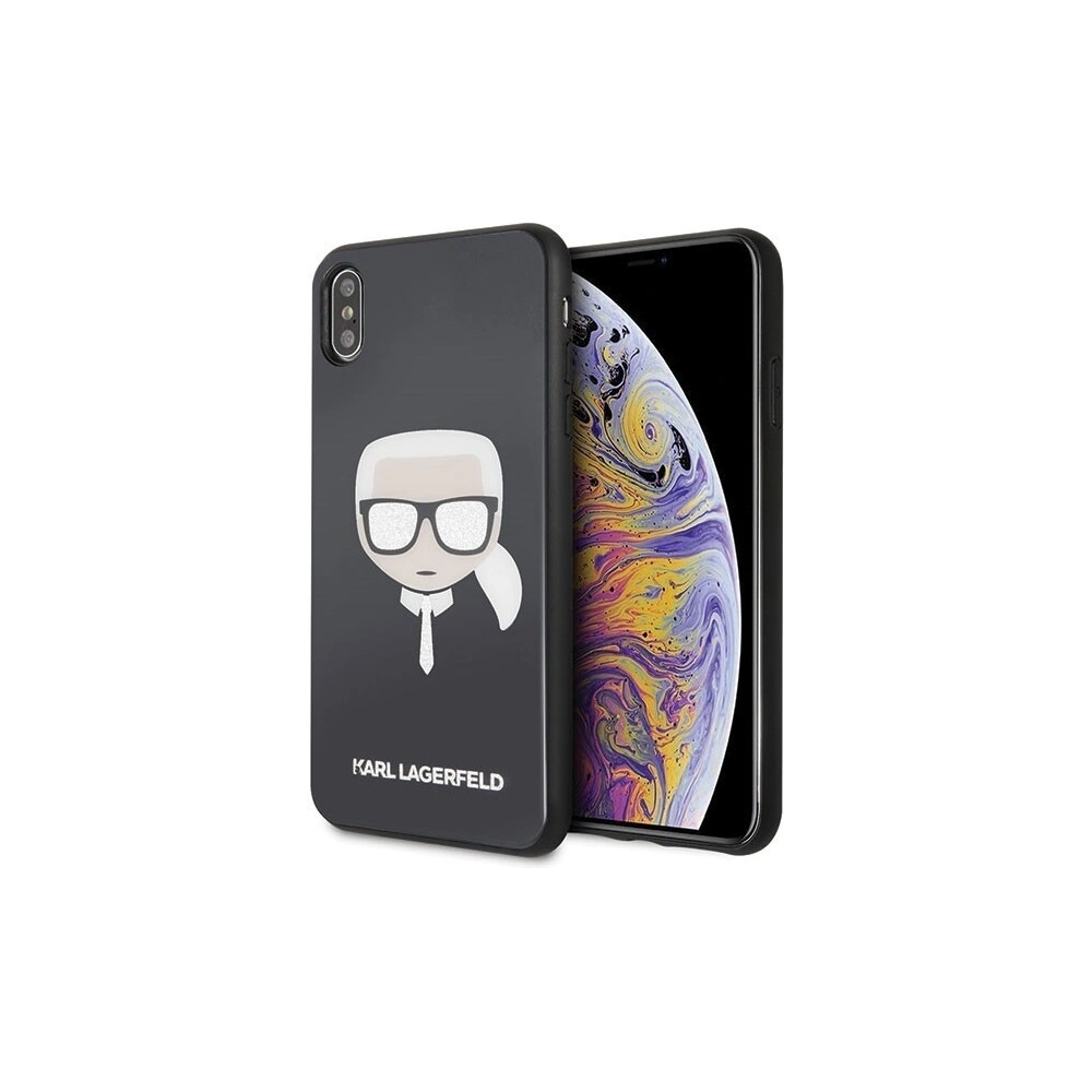 Hurtownia GSM - Karl Lagerfeld KLHCI65DLHBK iPhone Xs Max czarny/black Iconic Glitter Karl`s Head - KLD039BLK - {ean13} - Hurt