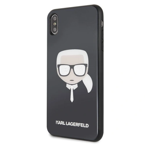 Karl Lagerfeld KLHCI65DLHBK iPhone Xs Max czarny/black Iconic Glitter Karl`s Head
