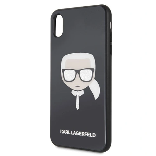 Karl Lagerfeld KLHCI65DLHBK iPhone Xs Max czarny/black Iconic Glitter Karl`s Head