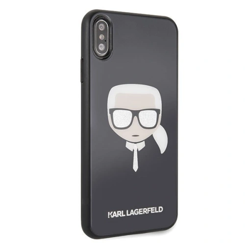 Karl Lagerfeld KLHCI65DLHBK iPhone Xs Max czarny/black Iconic Glitter Karl`s Head