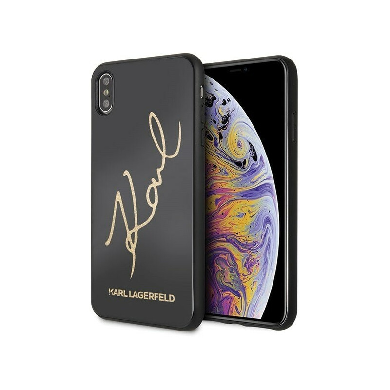Karl Lagerfeld Distributor - 3700740445044 - KLD040BLK - Karl Lagerfeld KLHCI65DLKSBK iPhone Xs Max black hard case Signature Glitter - B2B homescreen