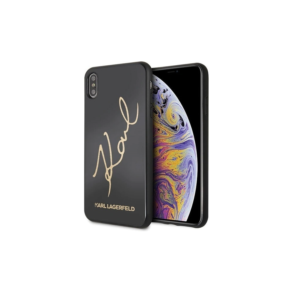 Hurtownia GSM - Karl Lagerfeld KLHCI65DLKSBK iPhone Xs Max czarny/black hard case Signature Glitter - KLD040BLK - {ean13} - Hurt