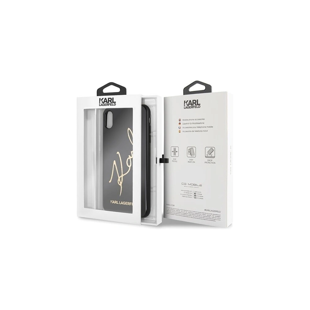 Hurtownia GSM - Karl Lagerfeld KLHCI65DLKSBK iPhone Xs Max czarny/black hard case Signature Glitter - KLD040BLK - {ean13} - Hurt