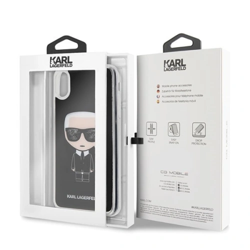 Karl Lagerfeld KLHCI65ICGBK iPhone Xs Max czarny/black Iconic Glitter