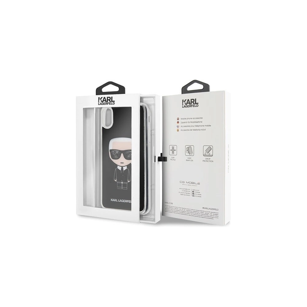 Hurtownia GSM - Karl Lagerfeld KLHCI65ICGBK iPhone Xs Max negru/black Iconic Glitter - KLD041BLK - {ean13} - Hurt