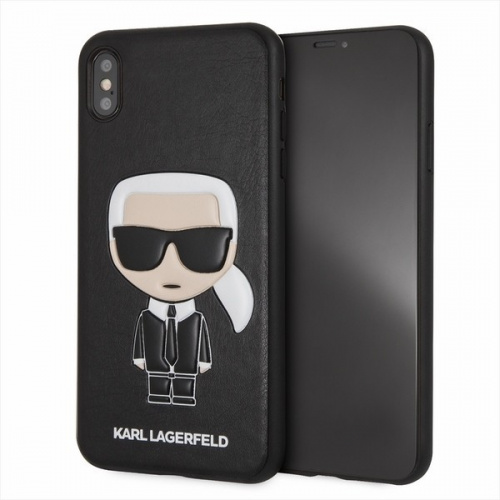 Karl Lagerfeld KLHCI65IKPUBK iPhone Xs Max hardcase czarny/black Iconic Karl Embossed