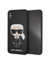 Karl Lagerfeld KLHCI65IKPUBK iPhone Xs Max Hardcase schwarz/schwarz Iconic Karl Embossed