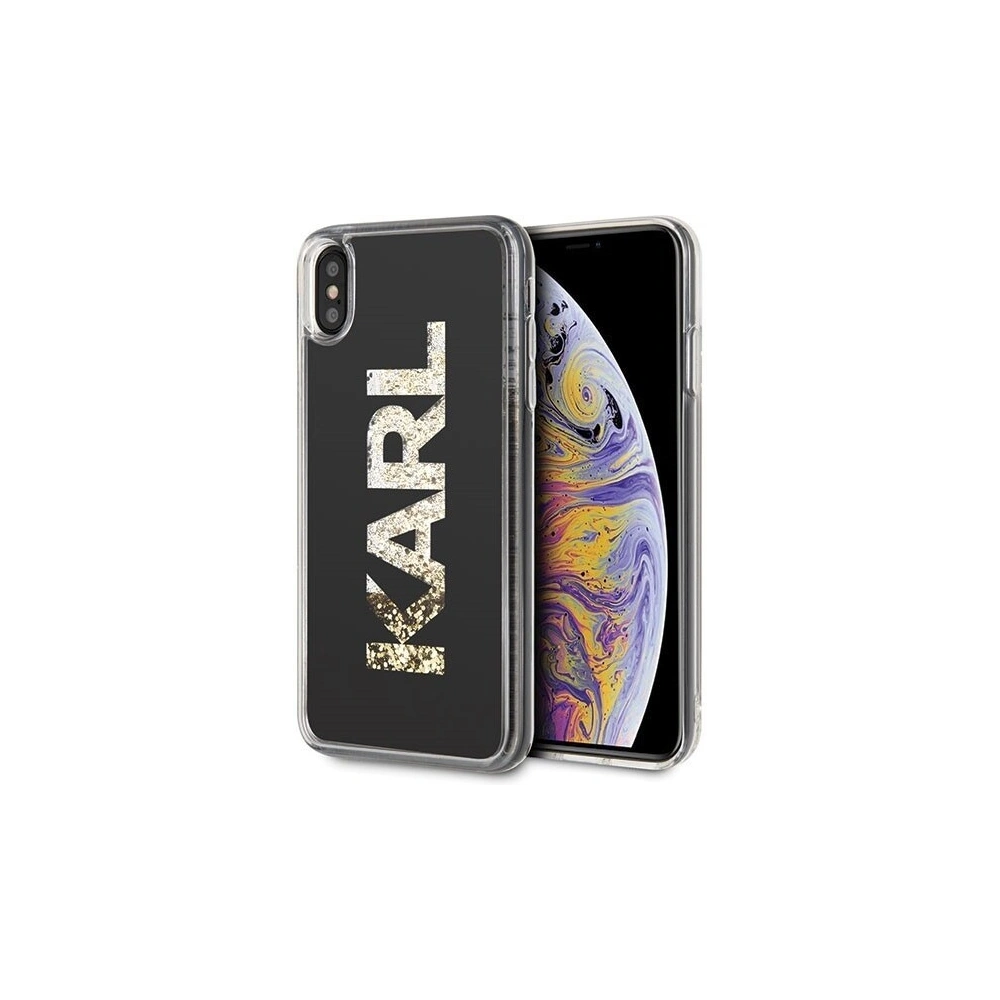 Hurtownia GSM - Karl Lagerfeld KLHCI65KAGBK iPhone Xs Max czarny/black Karl logo Glitter - KLD045BLK - {ean13} - Hurt