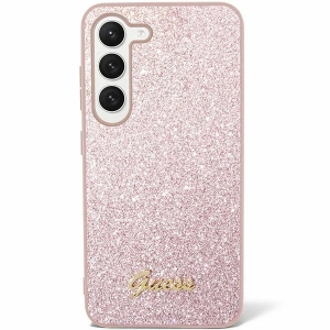 Etui Guess GUHCS24LHGGSHP Samsung Galaxy S24 Ultra hardcase Glitter Script różowy/pink