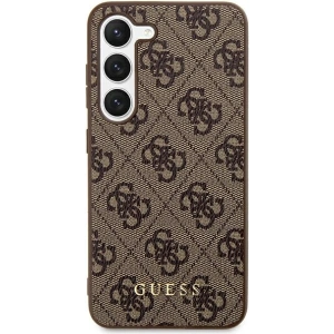 Etui Guess GUHCS24MG4GFBR Samsung Galaxy S24+ Plus hard case 4G Metal Gold Logo brązowy/brown