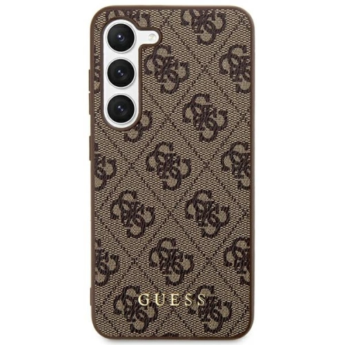Etui Guess GUHCS24MG4GFBR Samsung Galaxy S24+ Plus hard case 4G Metal Gold Logo brązowy/brown