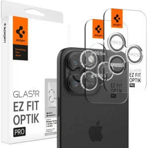 Hurtownia GSM - Sticlă temperată pentru aparat Spigen Optik.tr ez Fit Camera Protector Apple iPhone 14 Pro / 14 Pro Max / 15 Pro / 15 Pro Max Crystal Clear [2 PACK] - SPN3207 - {ean13} - Hurt