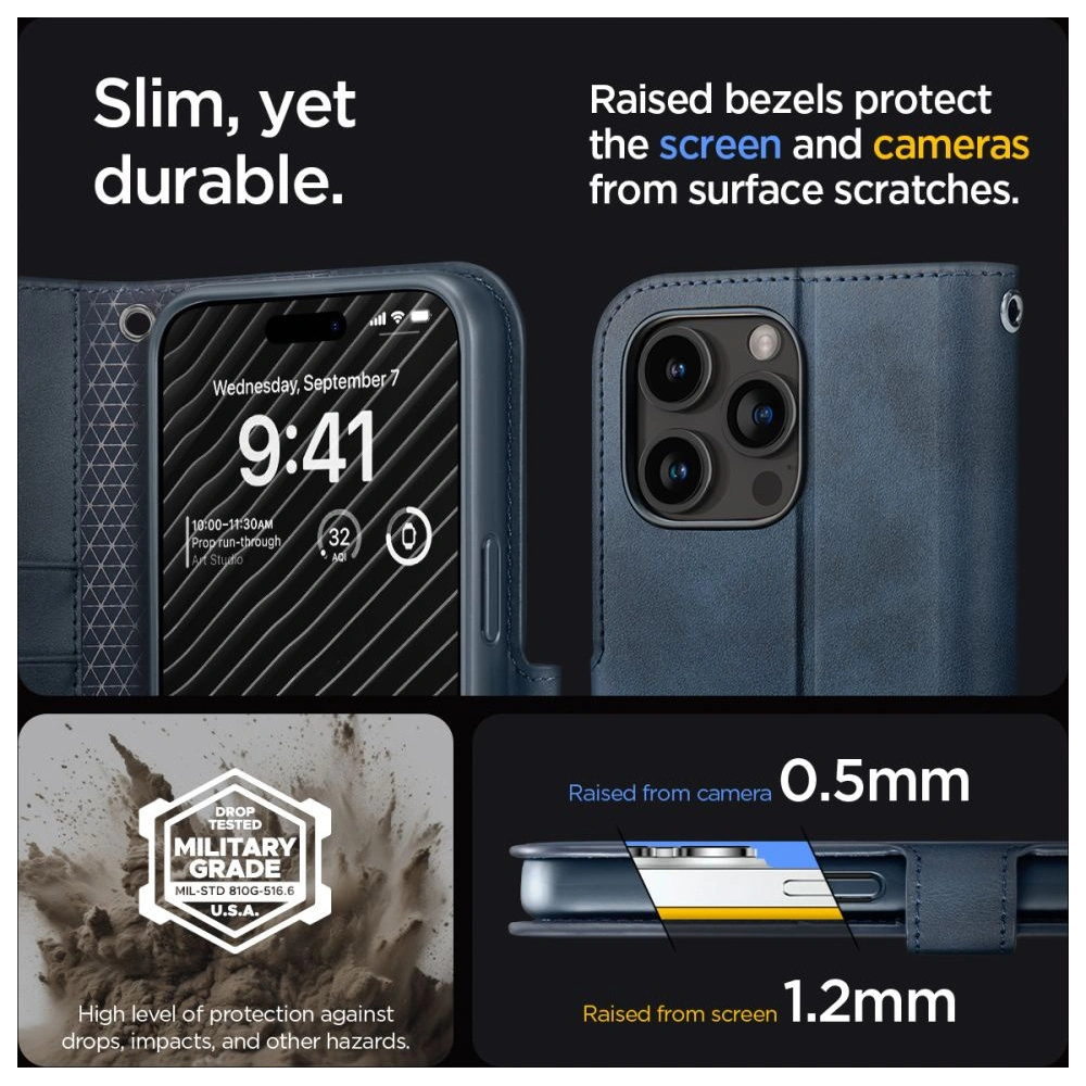 Hurtownia GSM - Etui Spigen Wallet S Pro Apple iPhone 15 Pro námořnická modř - SPN3210 - {ean13} - Hurt