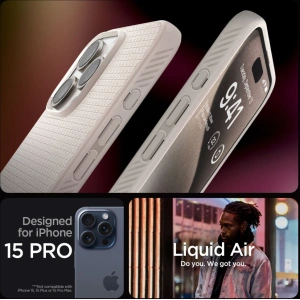 Etui Spigen Liquid Air Apple iPhone 15 Pro Max Természetes Titán