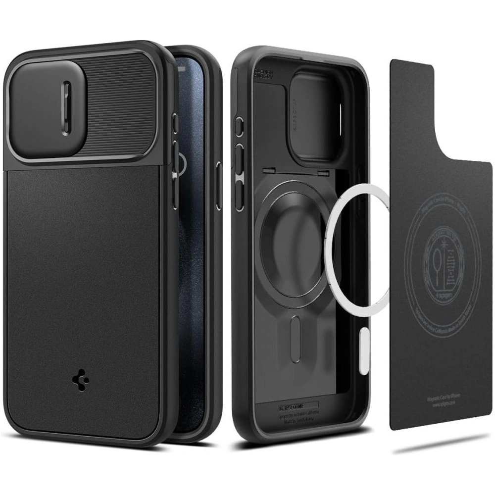 Wholesale Spigen Optik Armor Mag MagSafe Apple iPhone 15 Pro Black - SPN3217 - {ean13} - Hurt