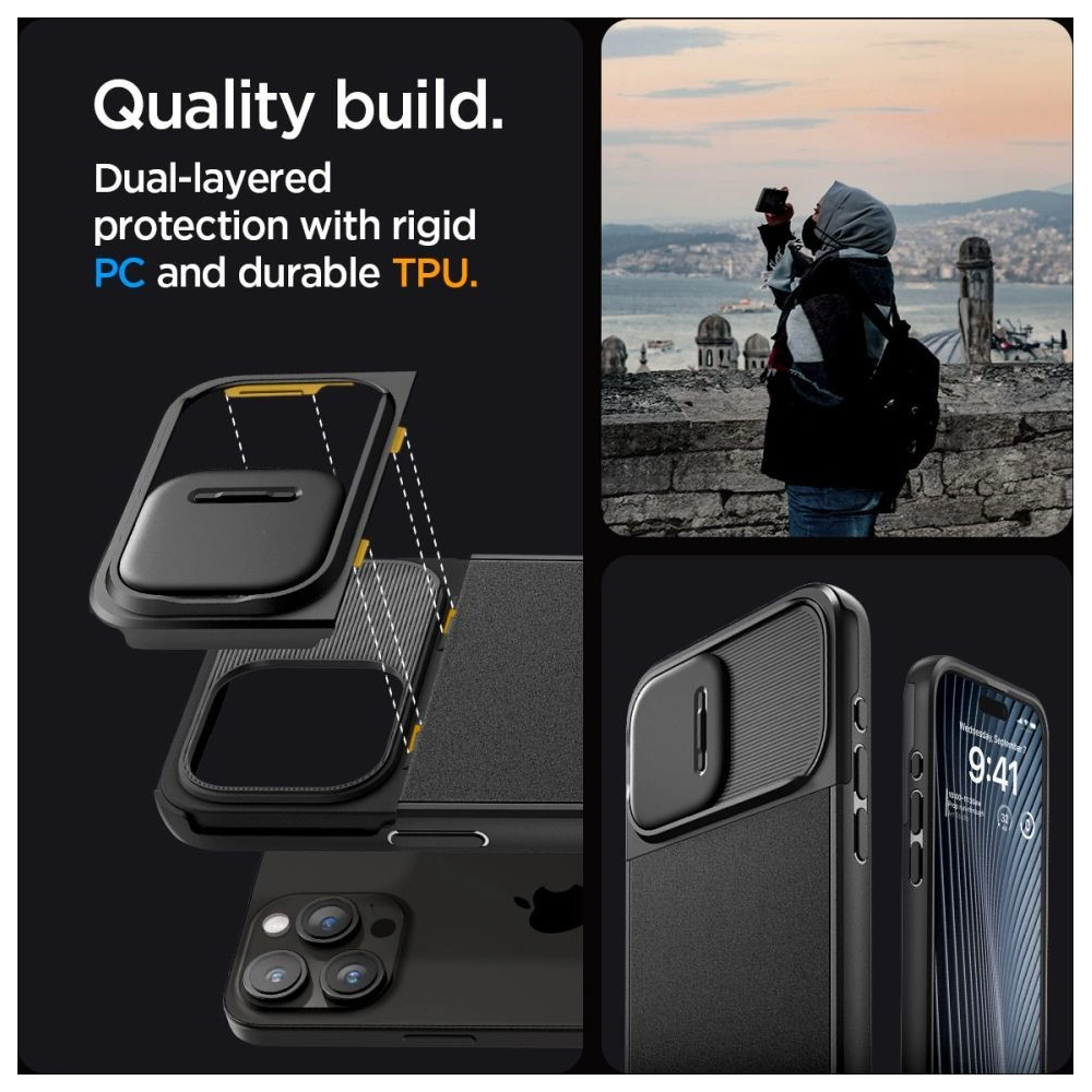 Wholesale Spigen Optik Armor Mag MagSafe Apple iPhone 15 Pro Black - SPN3217 - {ean13} - Hurt