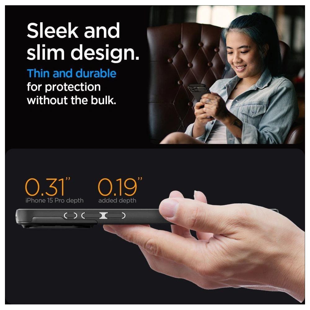 Wholesale Spigen Optik Armor Mag MagSafe Apple iPhone 15 Pro Black - SPN3217 - {ean13} - Hurt
