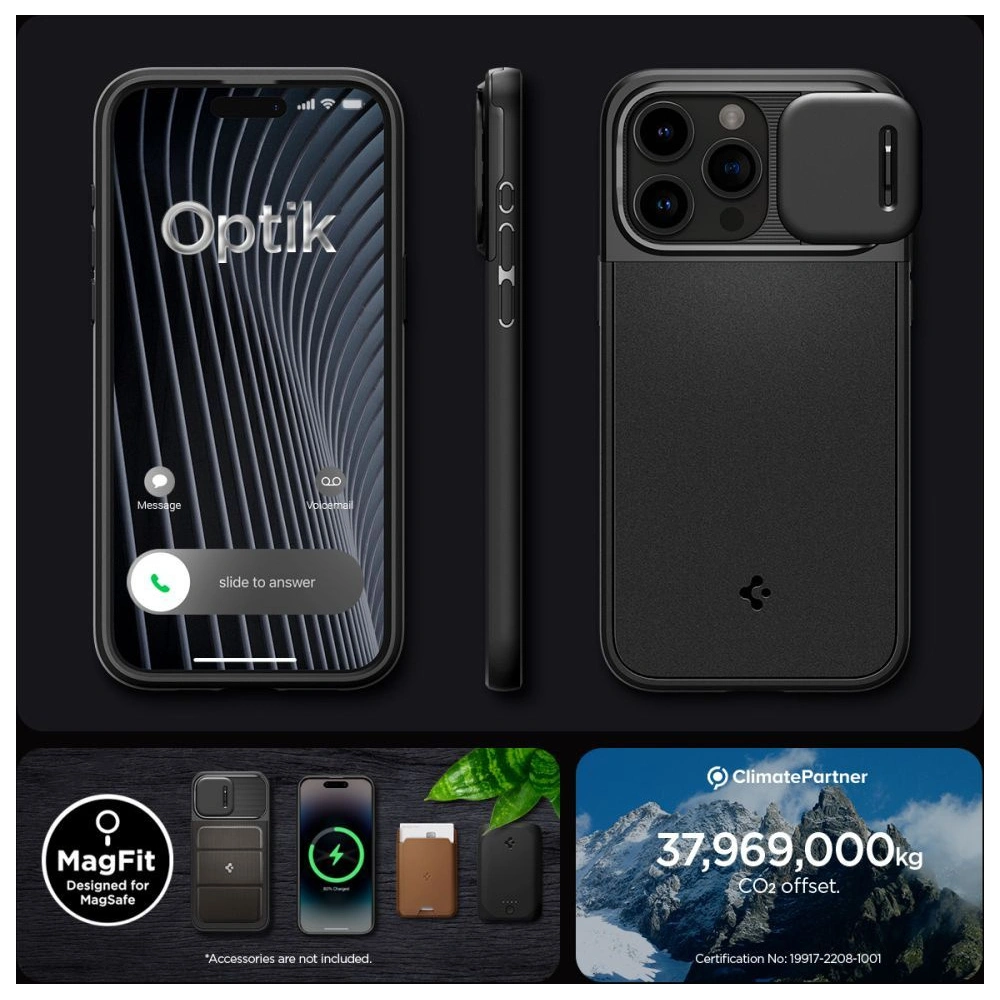 Wholesale Spigen Optik Armor Mag MagSafe Apple iPhone 15 Pro Black - SPN3217 - {ean13} - Hurt