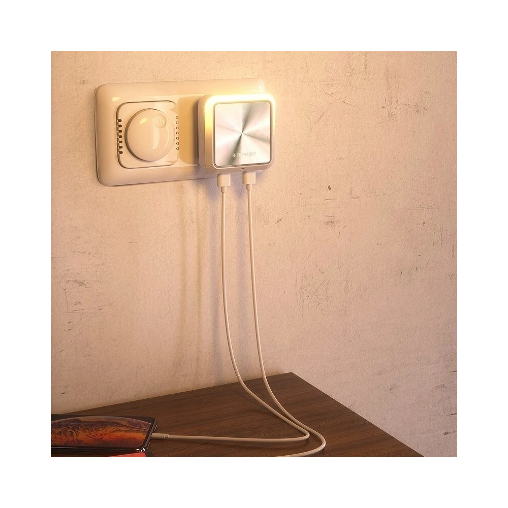 Hurtownia GSM - Lampka nocna z czujnikiem zmierzchu BlitzWolf BW-LT14 do kontaktu, 2x USB - BLZ165 - {ean13} - Hurt
