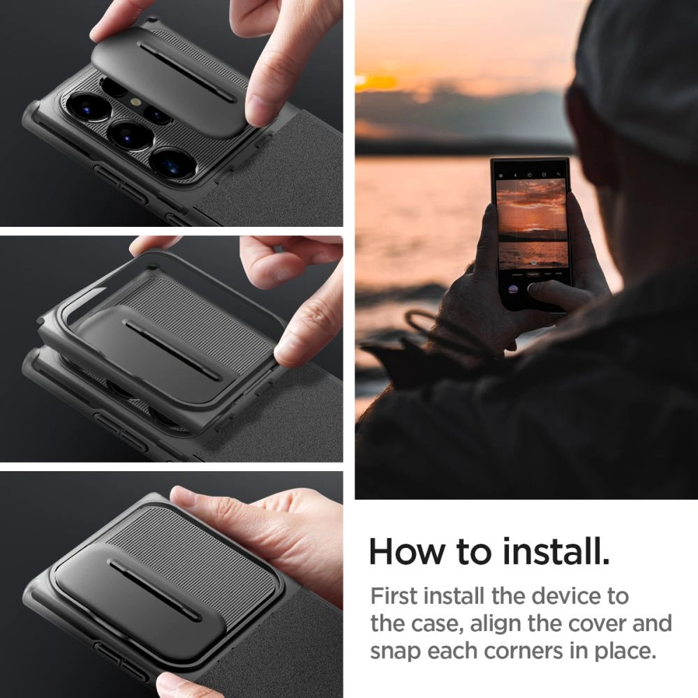 Hurtownia GSM - Etui Spigen Optik Armor Samsung Galaxy S24 Ultra Černá - SPN3230 - {ean13} - Hurt