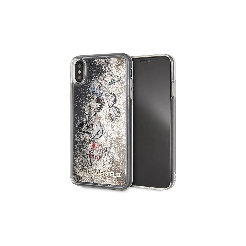 Hurtownia GSM - Karl Lagerfeld KLHCI65KSICGO iPhone Xs Max złoty/gold hard case Iconic Liquid Glitter - KLD049GLD - {ean13} - Hurt