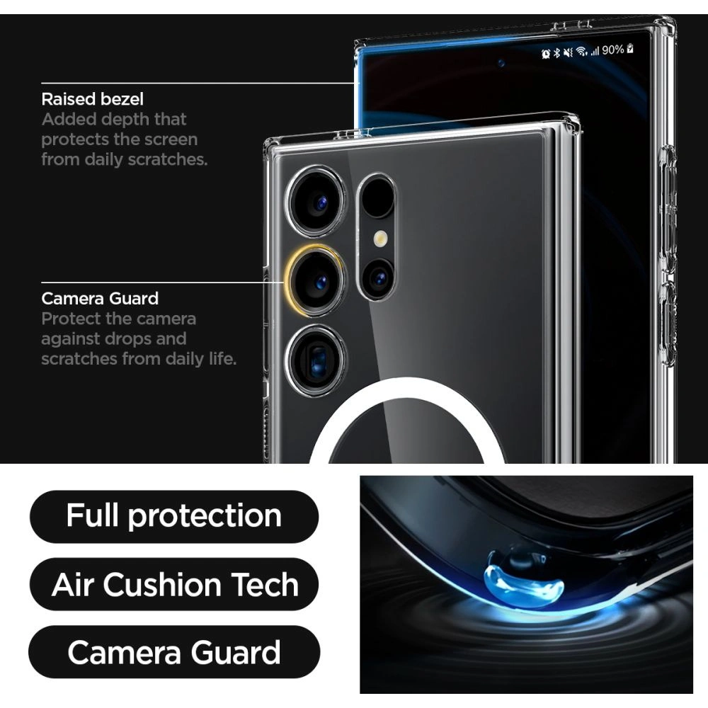 Hurtownia GSM - Etui Spigen Ultra Hybrid Onetap Ring MagSafe Samsung Galaxy S24 Ultra Fehér - SPN3235 - {ean13} - Hurt