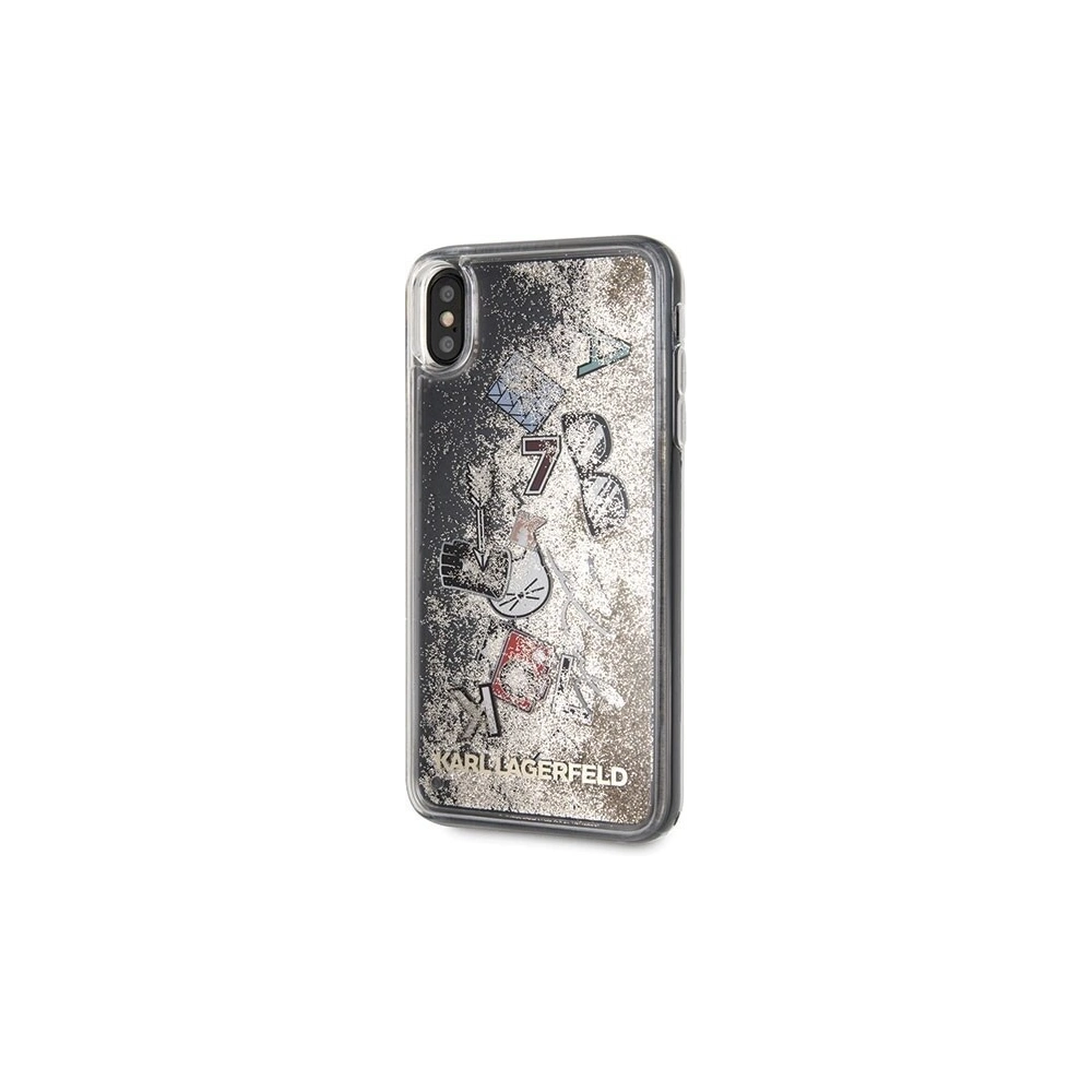 Hurtownia GSM - Karl Lagerfeld KLHCI65KSICGO iPhone Xs Max złoty/gold hard case Iconic Liquid Glitter - KLD049GLD - {ean13} - Hurt