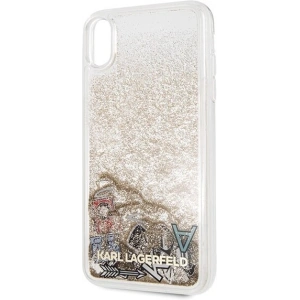 Hurtownia GSM - Karl Lagerfeld KLHCI65KSICGO iPhone Xs Max goldene/hard case Iconic Liquid Glitter - KLD049GLD - {ean13} - Hurt