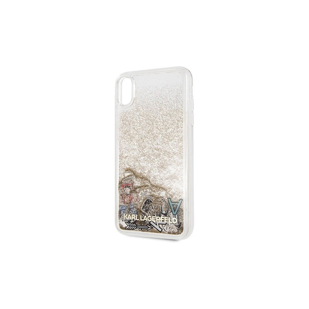 Hurtownia GSM - Karl Lagerfeld KLHCI65KSICGO iPhone Xs Max złoty/gold hard case Iconic Liquid Glitter - KLD049GLD - {ean13} - Hurt