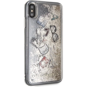 Hurtownia GSM - Karl Lagerfeld KLHCI65KSICGO iPhone Xs Max goldene/hard case Iconic Liquid Glitter - KLD049GLD - {ean13} - Hurt