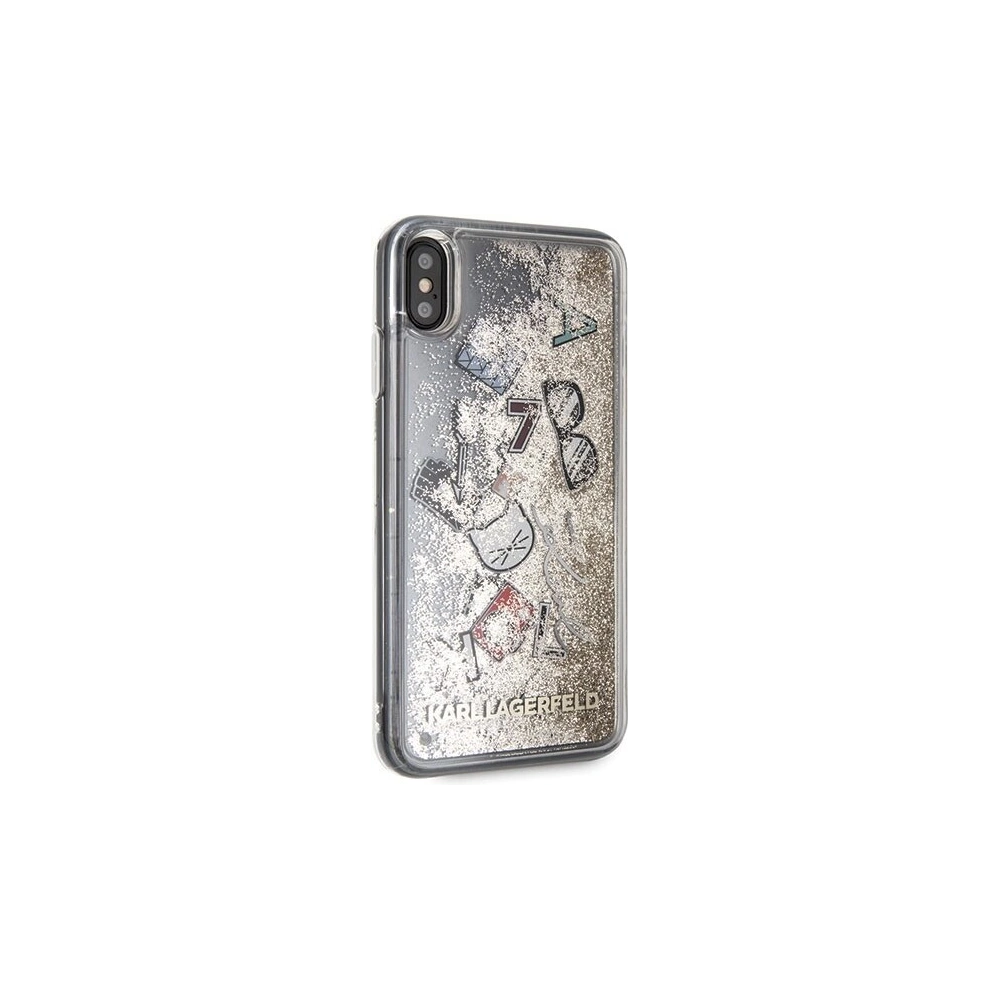 Hurtownia GSM - Karl Lagerfeld KLHCI65KSICGO iPhone Xs Max złoty/gold hard case Iconic Liquid Glitter - KLD049GLD - {ean13} - Hurt