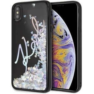 Hurtownia GSM - Karl Lagerfeld KLHCI65KSIGMU iPhone Xs Max schwarz/hard case Signature Liquid Glitter Sequins - KLD050BLK - {ean13} - Hurt